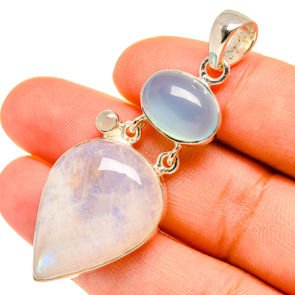 Rainbow Moonstone Pendants handcrafted by Ana Silver Co - PD5253