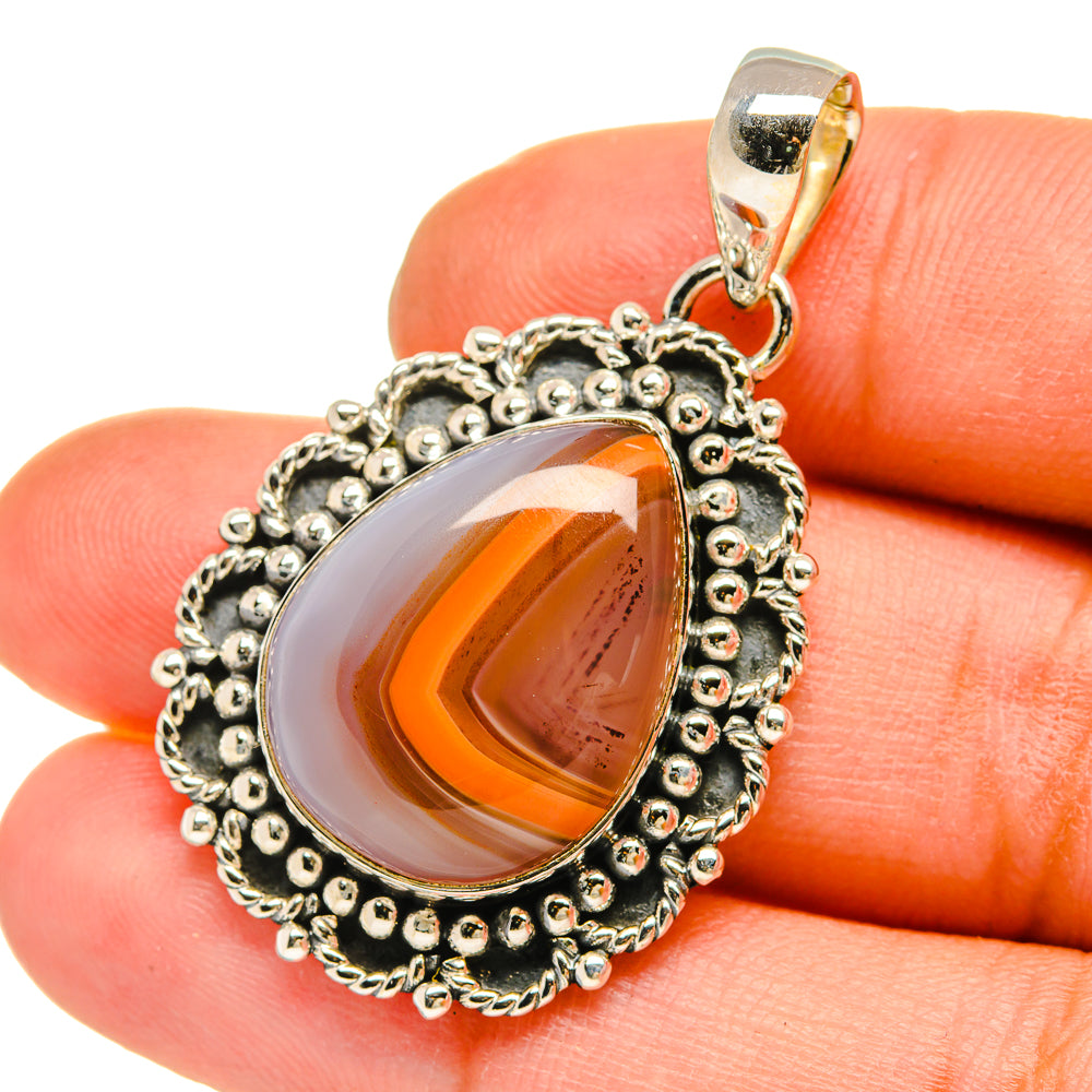 Botswana Agate Pendants handcrafted by Ana Silver Co - PD5279