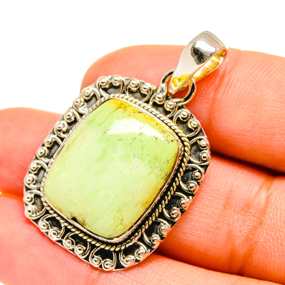 Lemon Chrysoprase Pendants handcrafted by Ana Silver Co - PD5283