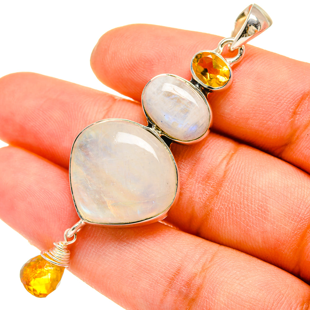 Rainbow Moonstone Pendants handcrafted by Ana Silver Co - PD5284