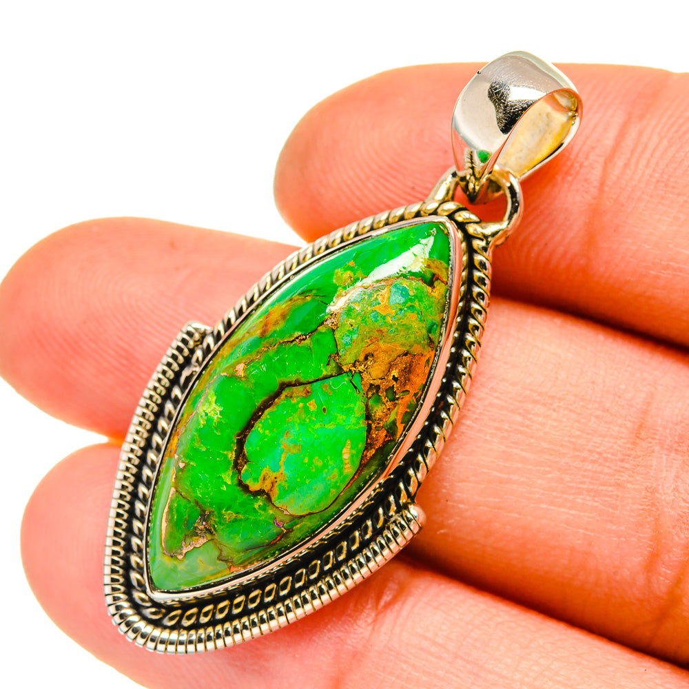 Green Copper Composite Turquoise Pendants handcrafted by Ana Silver Co - PD5305