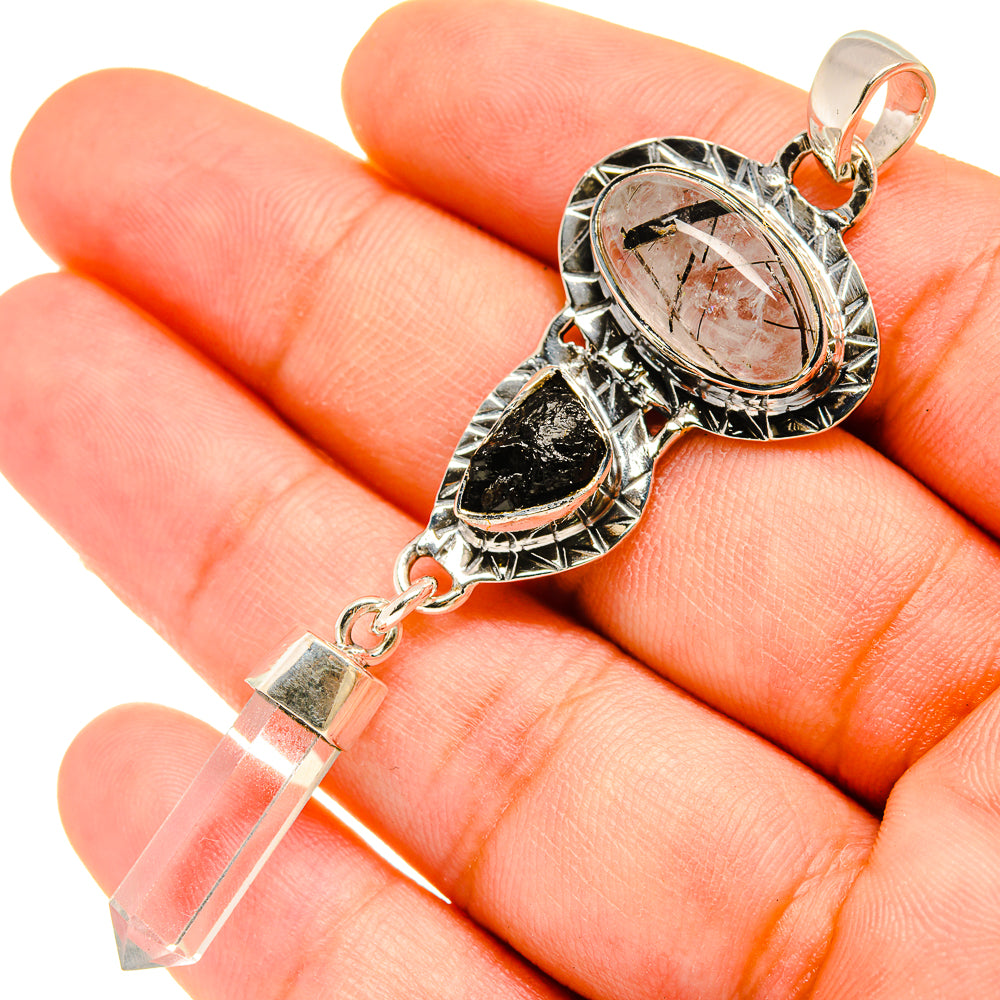 Tourmalinated Quartz Pendants handcrafted by Ana Silver Co - PD5314