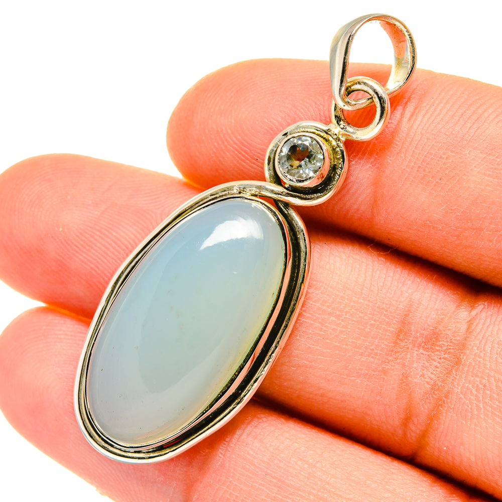 Aqua Chalcedony Pendants handcrafted by Ana Silver Co - PD5348