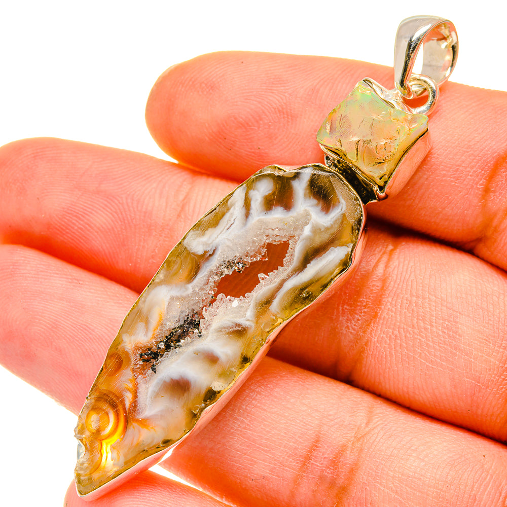 Coconut Geode Druzy Pendants handcrafted by Ana Silver Co - PD5360