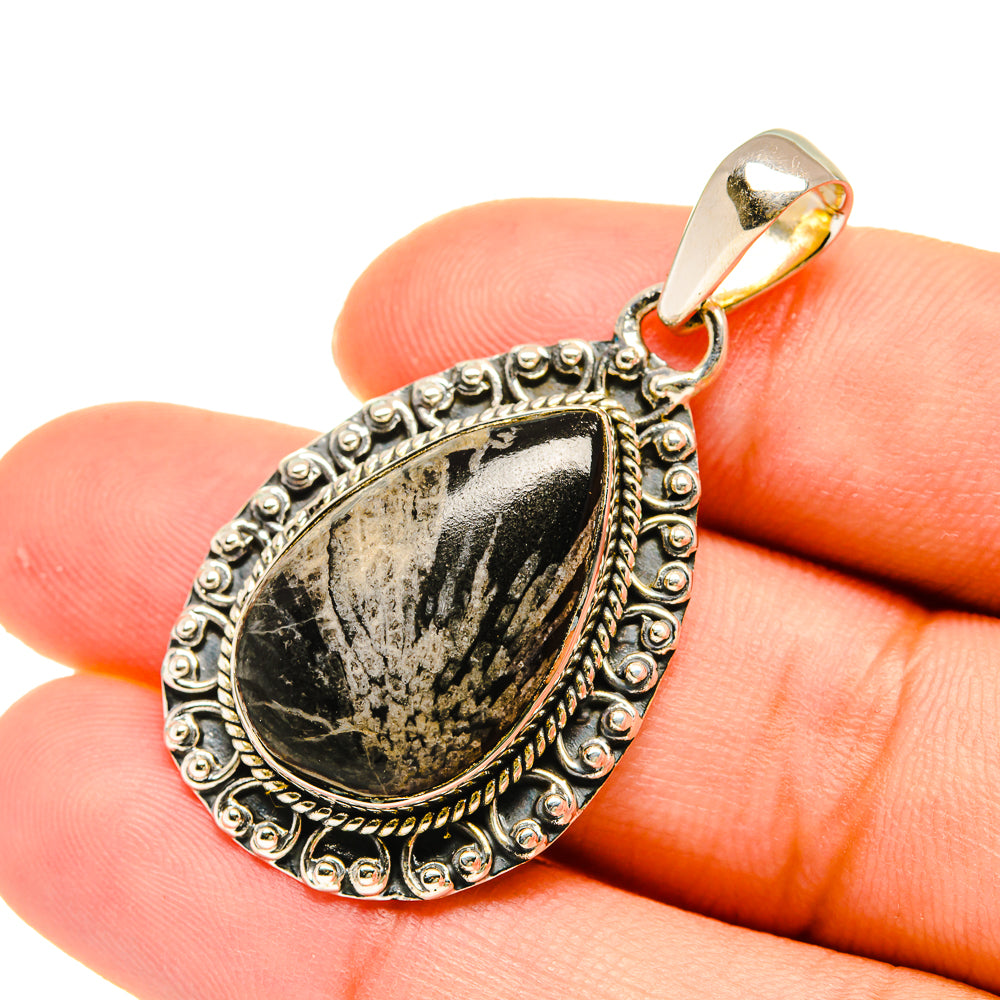 Chrysanthemum Stone Pendants handcrafted by Ana Silver Co - PD5377