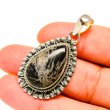Chrysanthemum Stone Pendants handcrafted by Ana Silver Co - PD5377