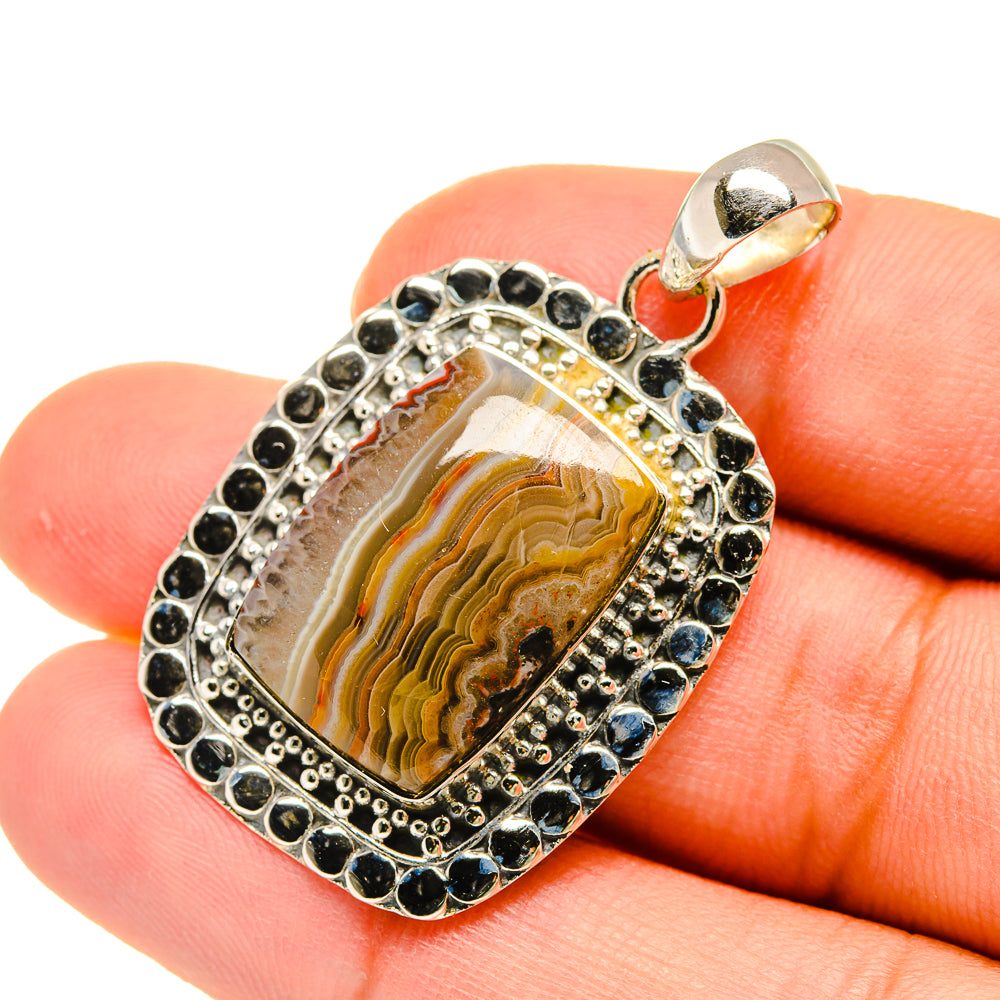 Laguna Lace Agate Pendants handcrafted by Ana Silver Co - PD5380