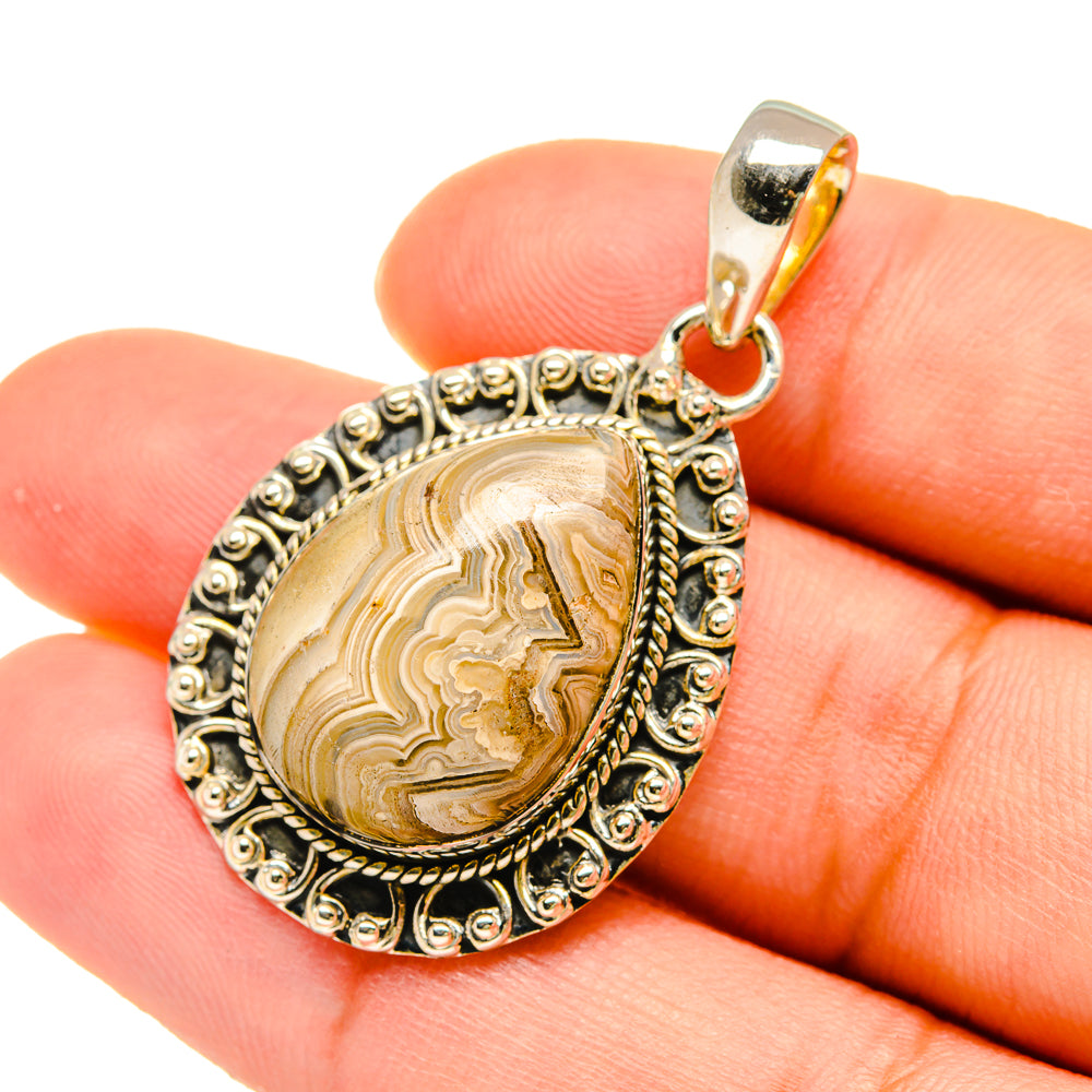 Laguna Lace Agate Pendants handcrafted by Ana Silver Co - PD5401