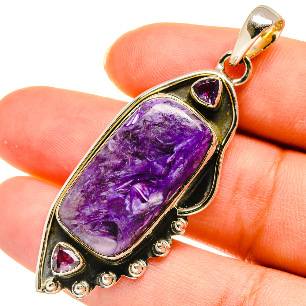 Charoite Pendants handcrafted by Ana Silver Co - PD5414