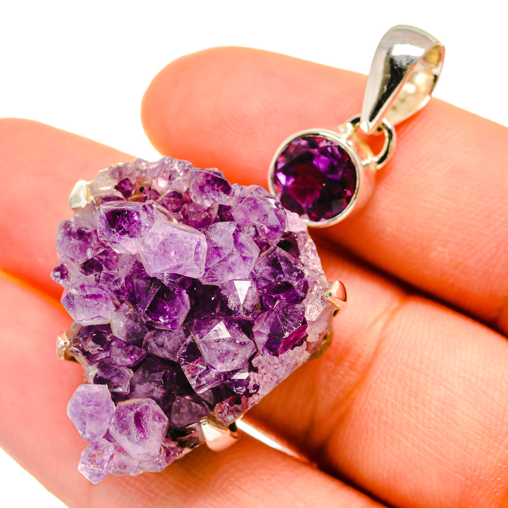 Amethyst Crystal Pendants handcrafted by Ana Silver Co - PD5415