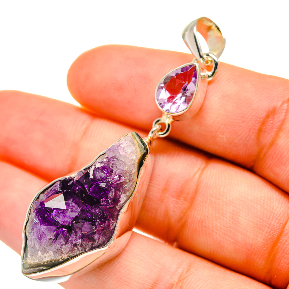 Amethyst Crystal Pendants handcrafted by Ana Silver Co - PD5416