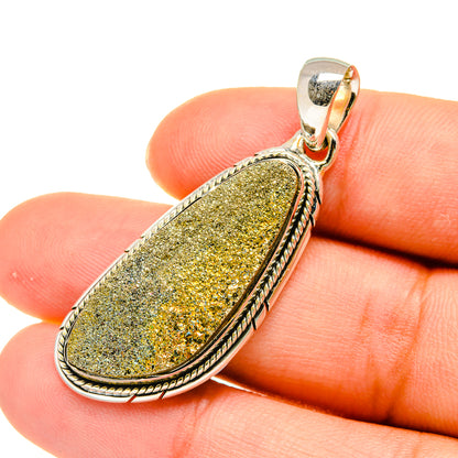 Spectro Pyrite Druzy Pendants handcrafted by Ana Silver Co - PD5422