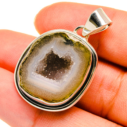 Coconut Geode Druzy Pendants handcrafted by Ana Silver Co - PD5424