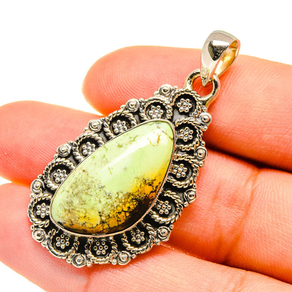Lemon Chrysoprase Pendants handcrafted by Ana Silver Co - PD5429