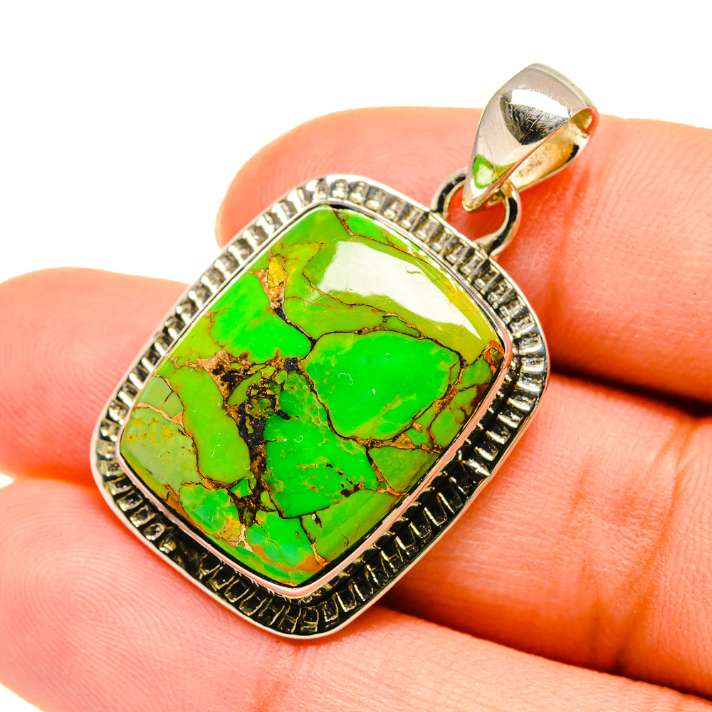 Green Copper Composite Turquoise Pendants handcrafted by Ana Silver Co - PD5441