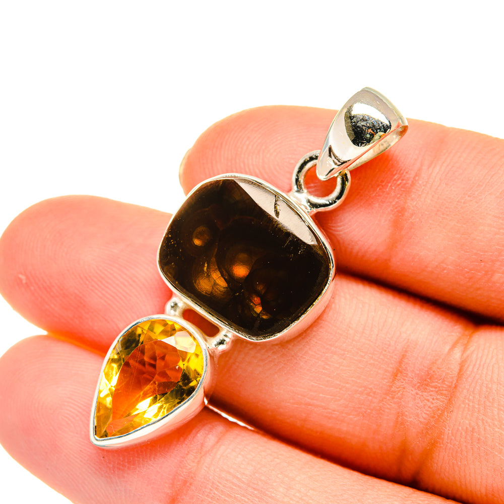 Mexican Fire Agate Pendants handcrafted by Ana Silver Co - PD5467