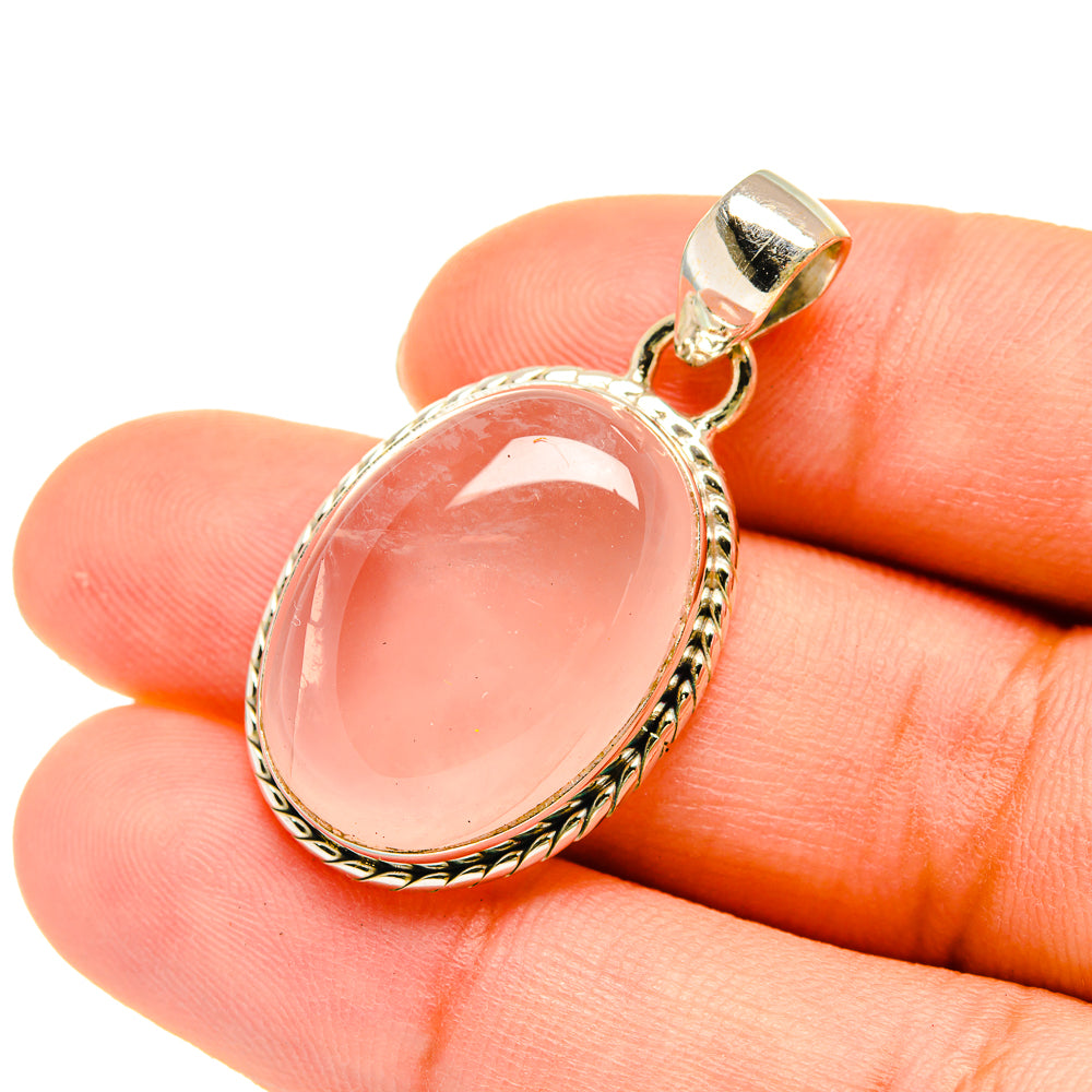 Rose Quartz Pendants handcrafted by Ana Silver Co - PD5477