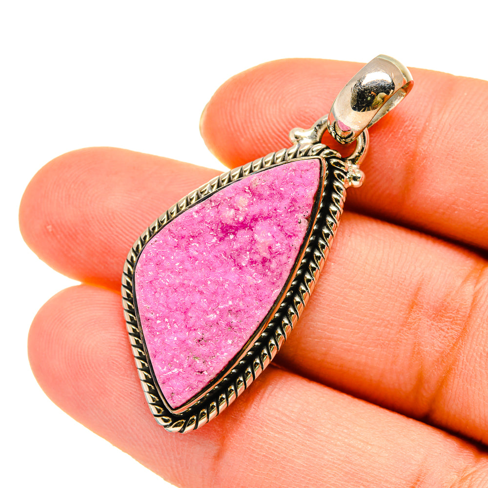 Cobalto Calcite Druzy Pendants handcrafted by Ana Silver Co - PD5486