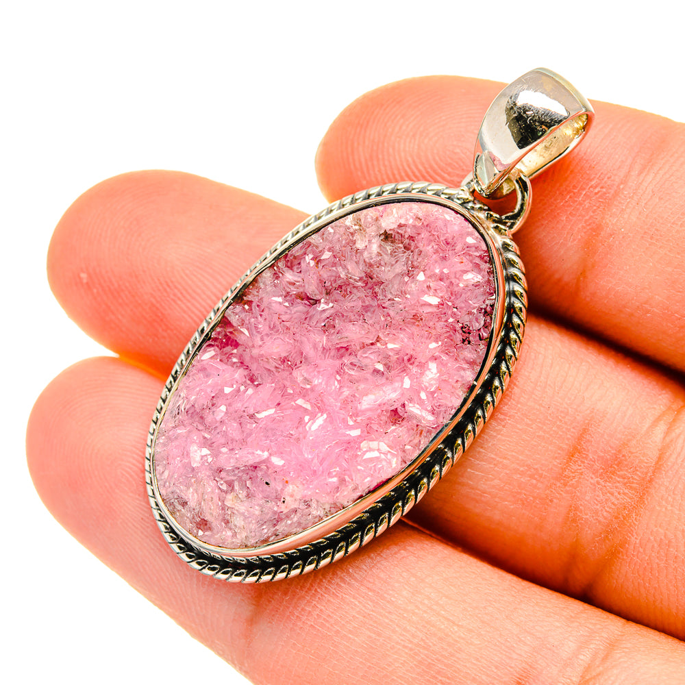 Cobalto Calcite Druzy Pendants handcrafted by Ana Silver Co - PD5492