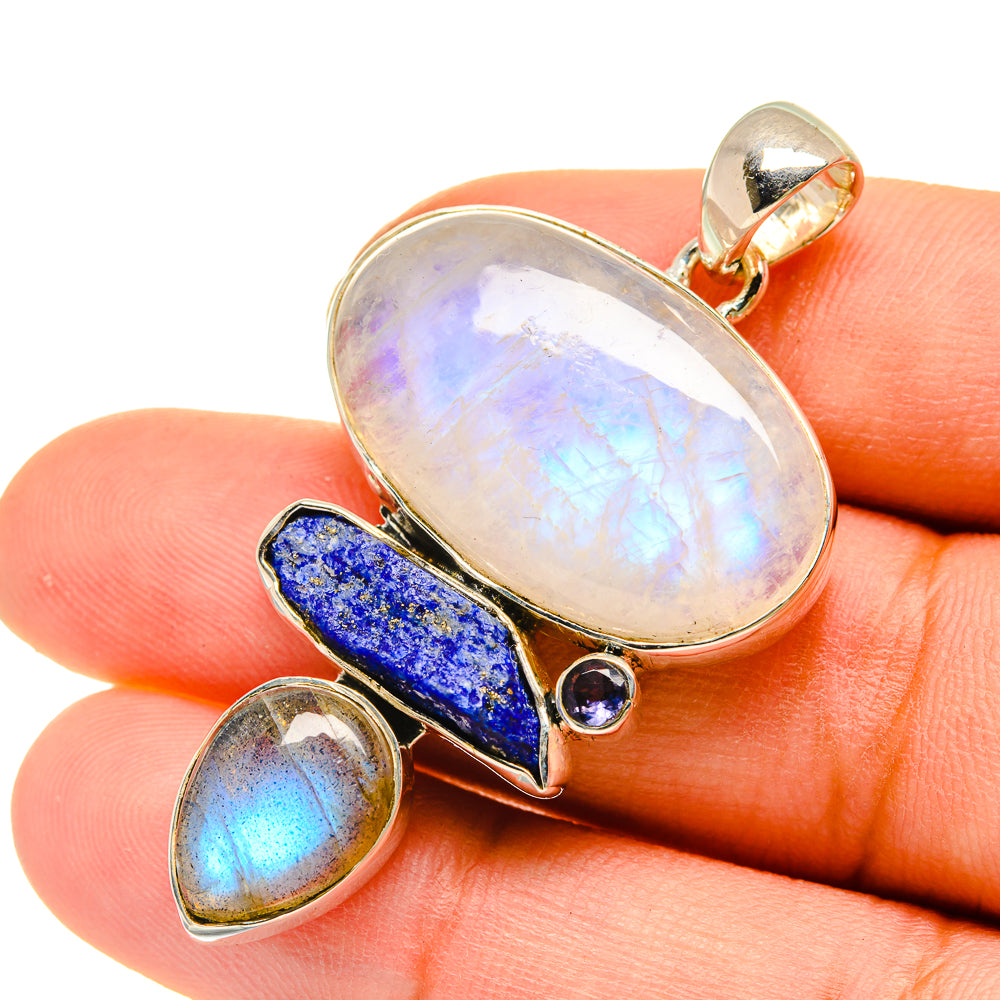 Rainbow Moonstone Pendants handcrafted by Ana Silver Co - PD5508