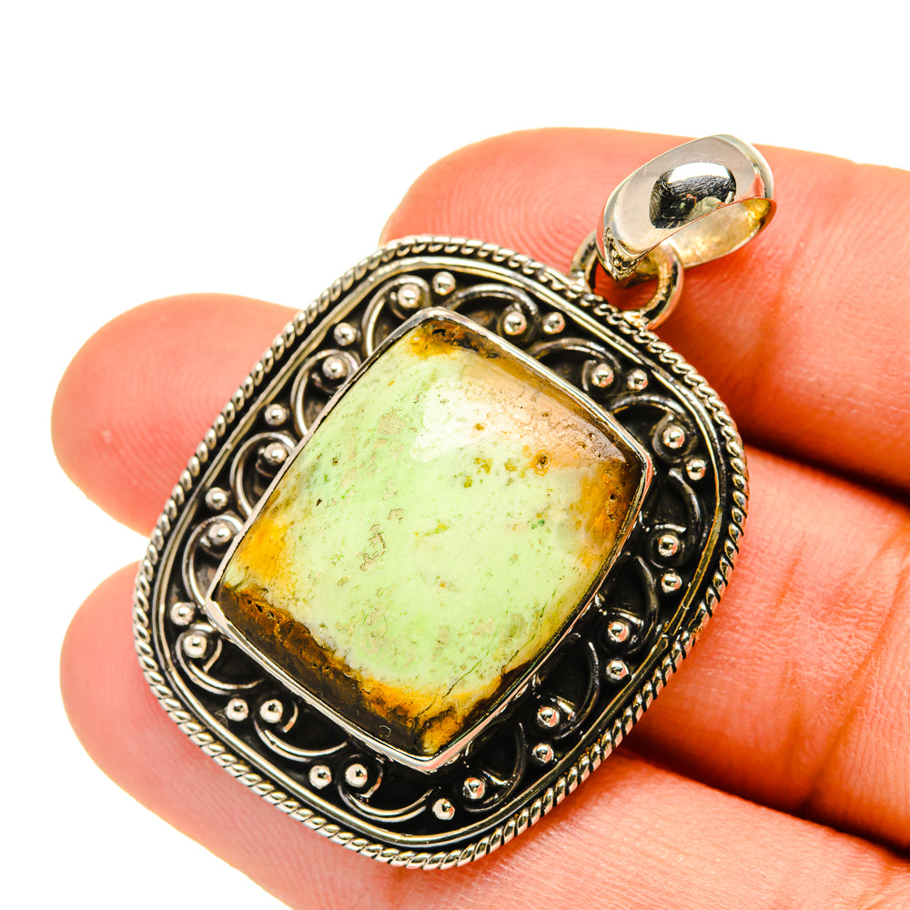 Lemon Chrysoprase Pendants handcrafted by Ana Silver Co - PD5521