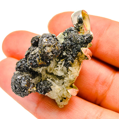 Hematite Druzy Pendants handcrafted by Ana Silver Co - PD5533