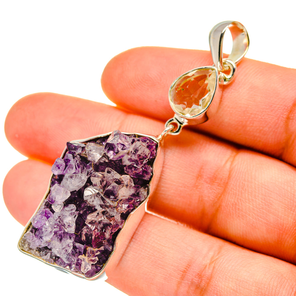 Amethyst Crystal Pendants handcrafted by Ana Silver Co - PD5537