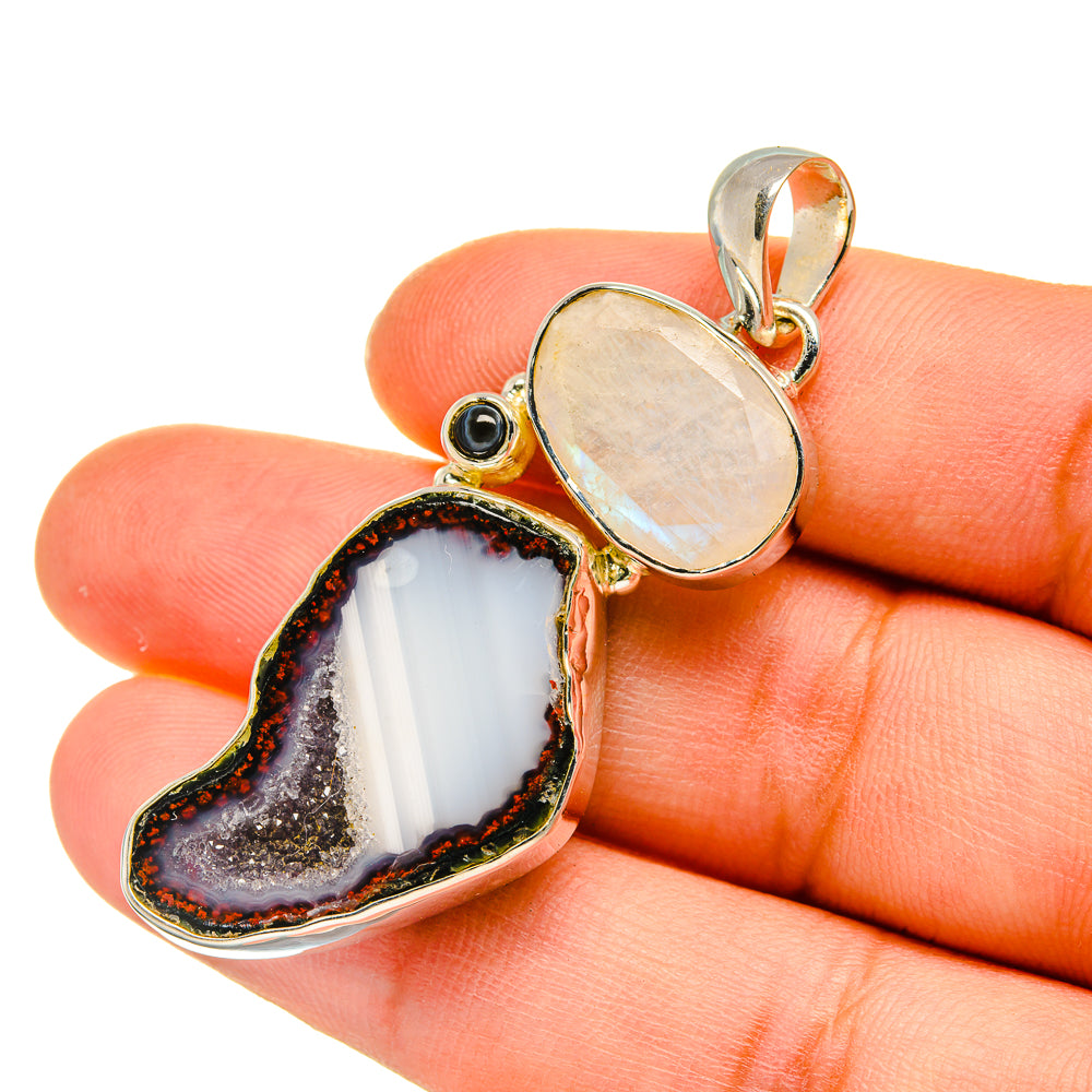 Coconut Geode Druzy Pendants handcrafted by Ana Silver Co - PD5538