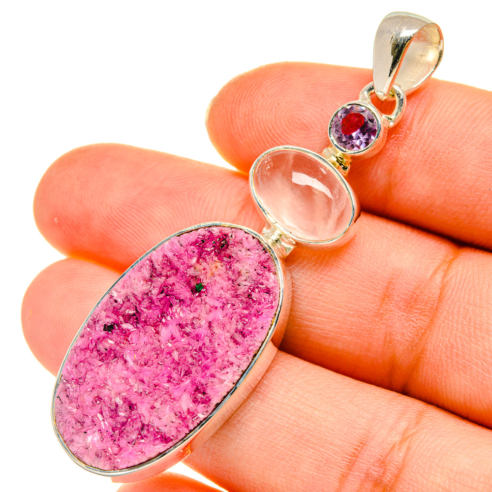 Cobalto Calcite Druzy Pendants handcrafted by Ana Silver Co - PD5546