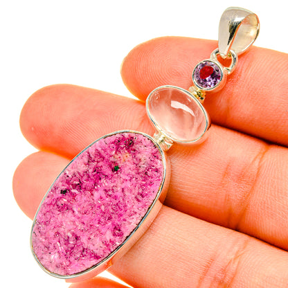 Cobalto Calcite Druzy Pendants handcrafted by Ana Silver Co - PD5546