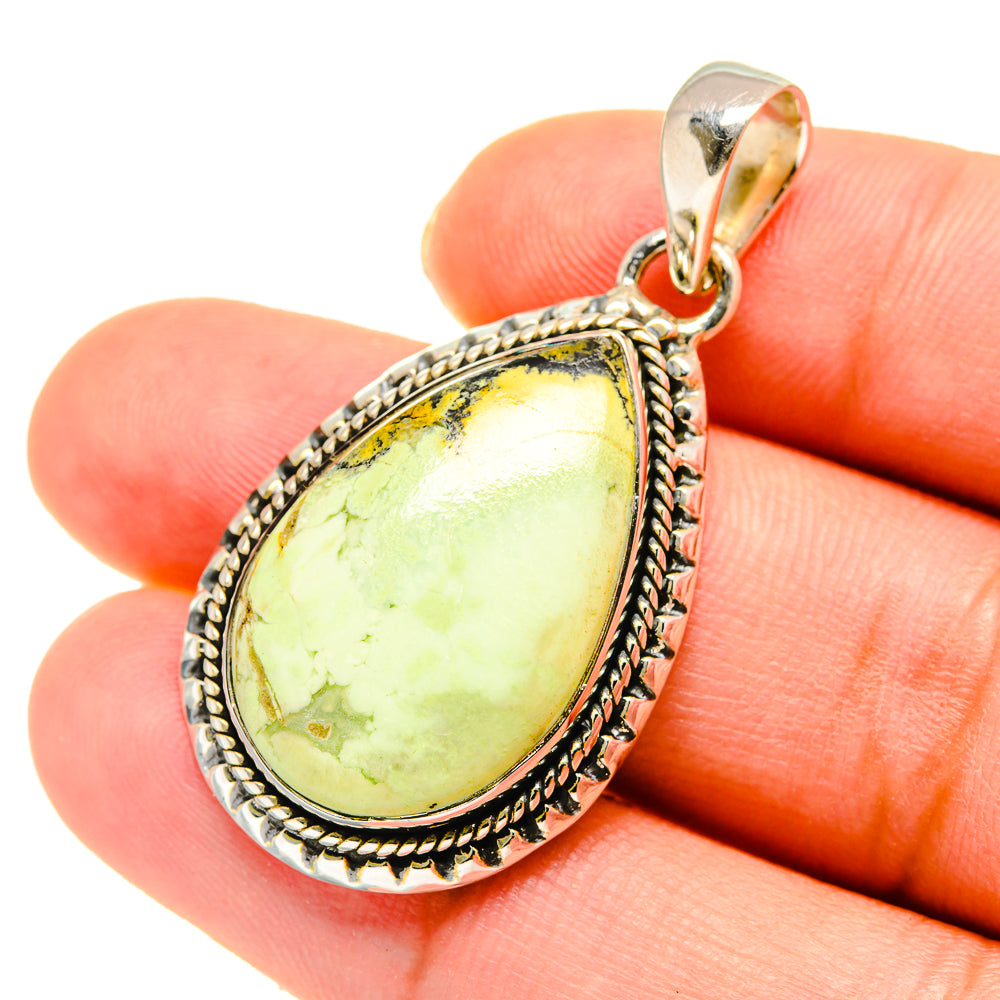 Lemon Chrysoprase Pendants handcrafted by Ana Silver Co - PD5554