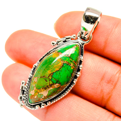 Green Copper Composite Turquoise Pendants handcrafted by Ana Silver Co - PD5561