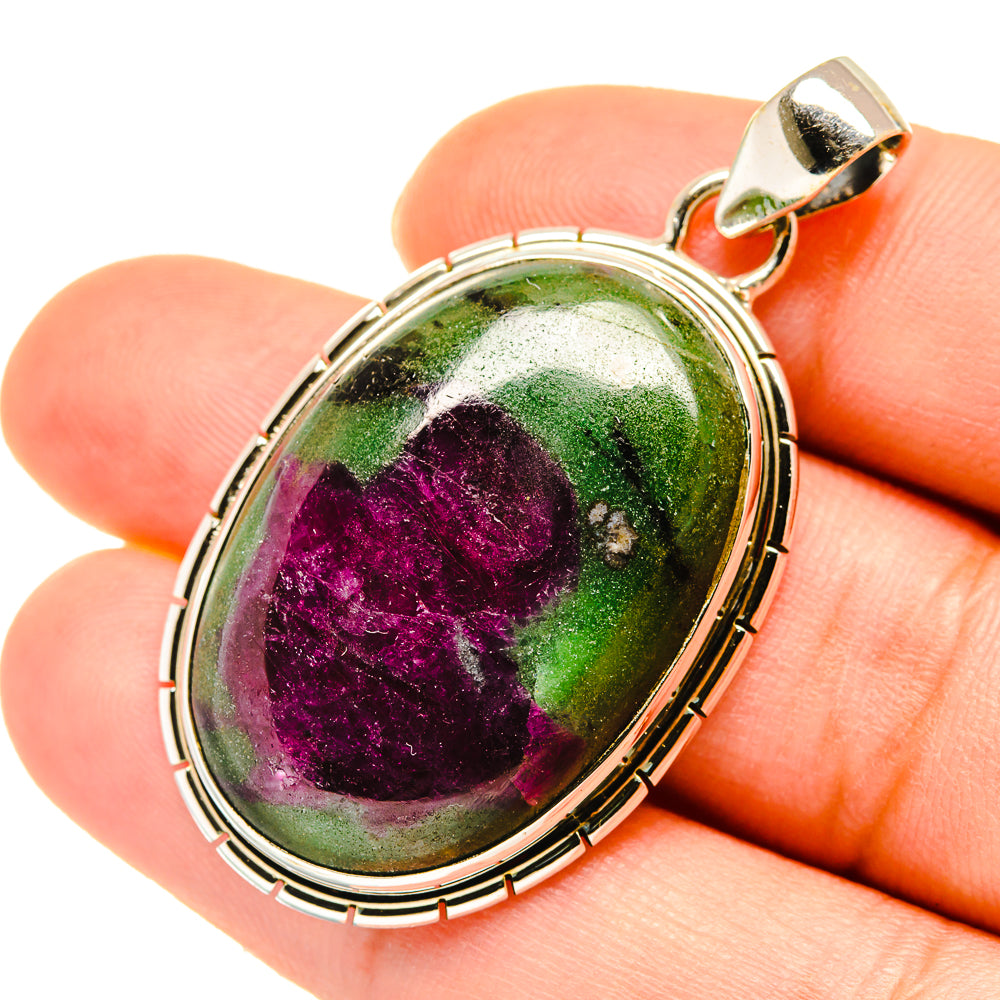 Ruby Zoisite Pendants handcrafted by Ana Silver Co - PD5576