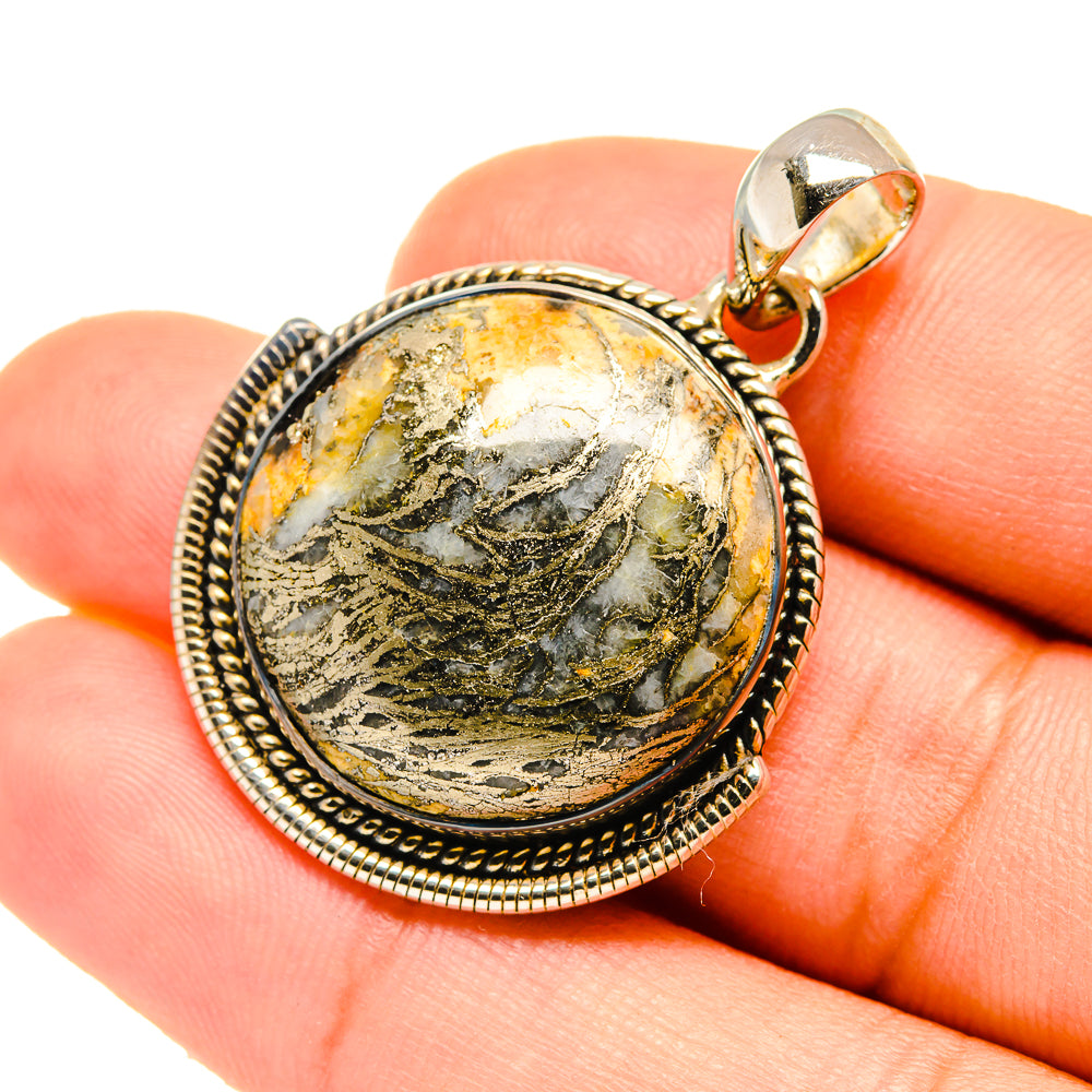 Pyrite Agate Pendants handcrafted by Ana Silver Co - PD5601