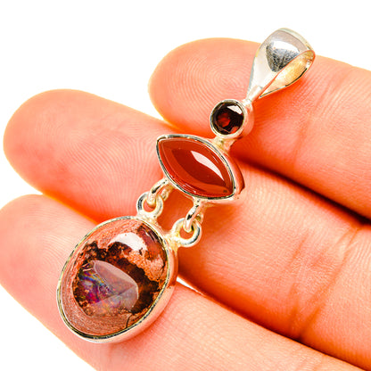 Mexican Fire Opal Pendants handcrafted by Ana Silver Co - PD5620