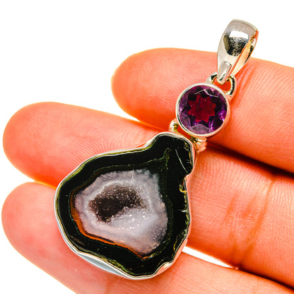 Coconut Geode Druzy Pendants handcrafted by Ana Silver Co - PD5637