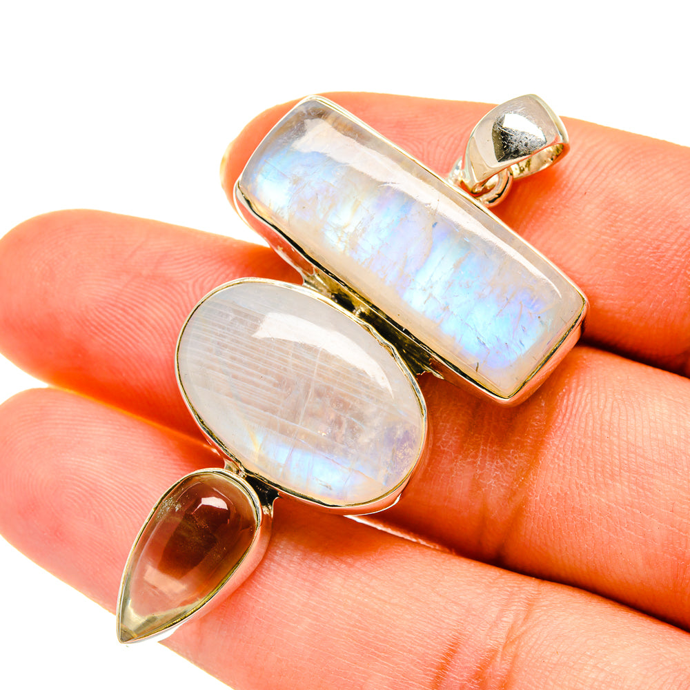 Rainbow Moonstone Pendants handcrafted by Ana Silver Co - PD5638