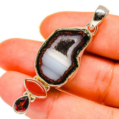Coconut Geode Druzy Pendants handcrafted by Ana Silver Co - PD5640