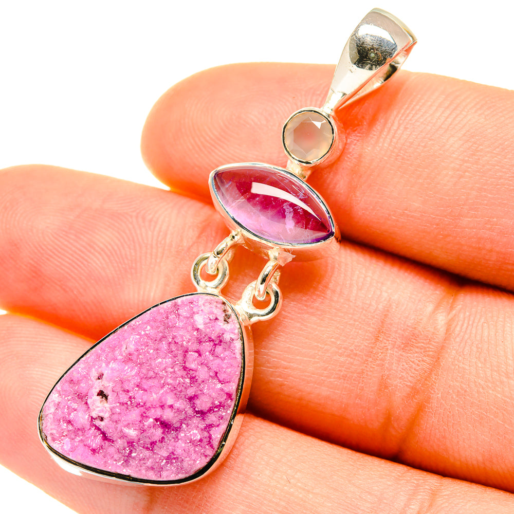 Cobalto Calcite Druzy Pendants handcrafted by Ana Silver Co - PD5656