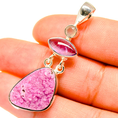 Cobalto Calcite Druzy Pendants handcrafted by Ana Silver Co - PD5656