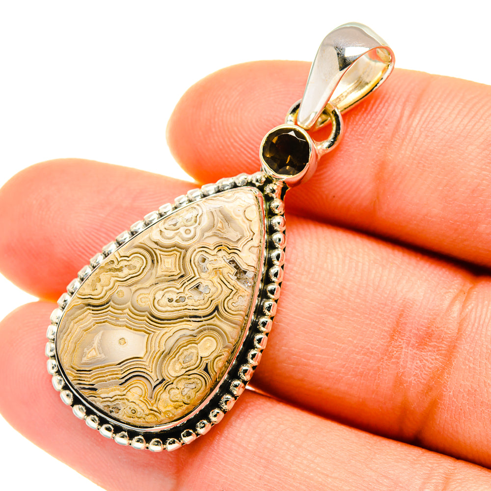 Laguna Lace Agate Pendants handcrafted by Ana Silver Co - PD5669