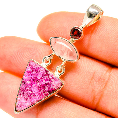 Cobalto Calcite Druzy Pendants handcrafted by Ana Silver Co - PD5679