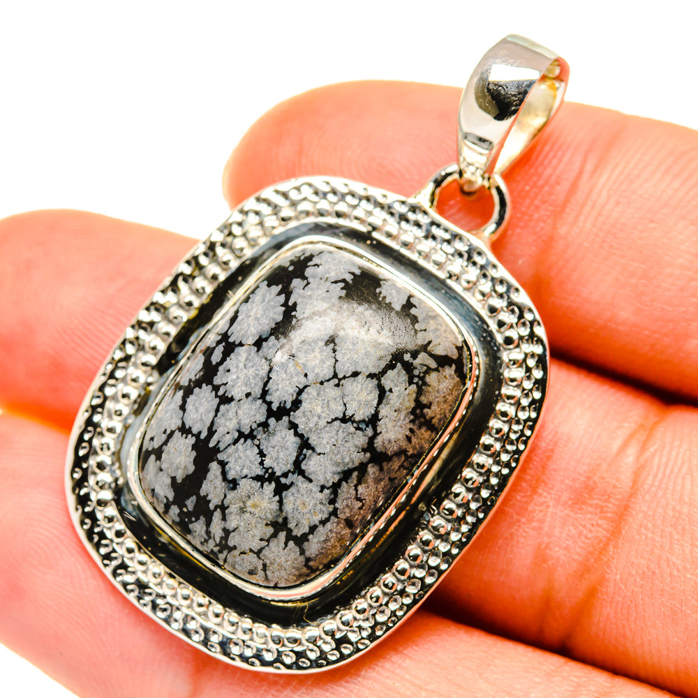 Snowflake Obsidian Pendants handcrafted by Ana Silver Co - PD5698