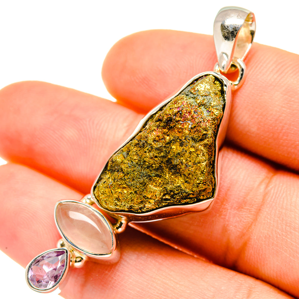 Spectro Pyrite Druzy Pendants handcrafted by Ana Silver Co - PD5711