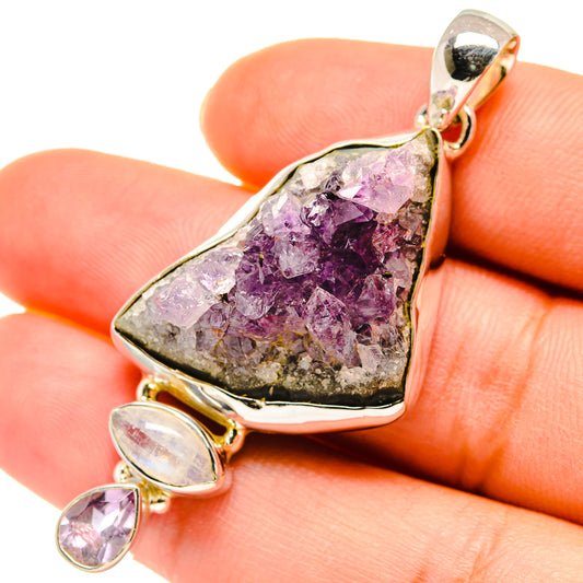 Amethyst Crystal Pendants handcrafted by Ana Silver Co - PD5713
