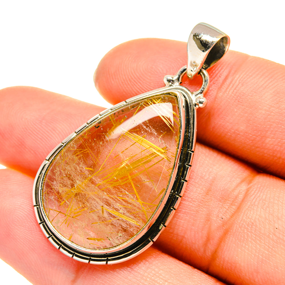 Rutilated Quartz Pendants handcrafted by Ana Silver Co - PD5749