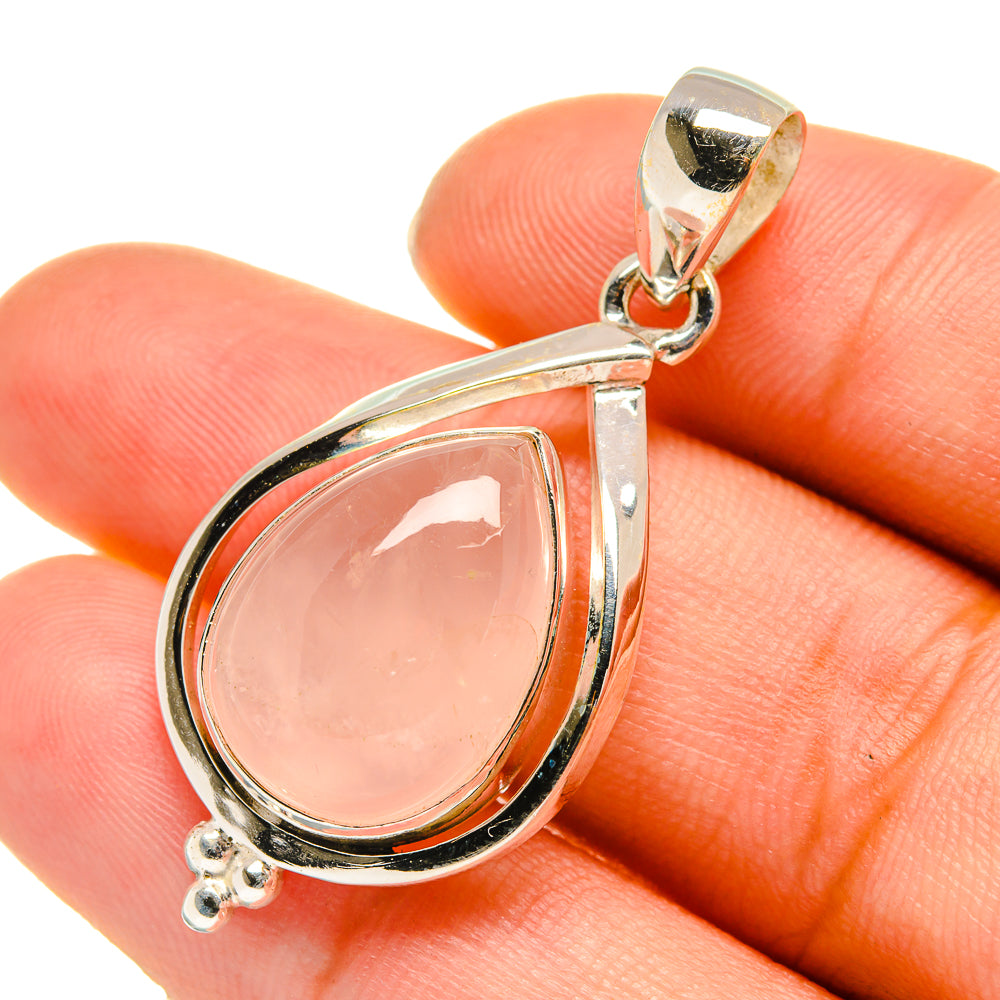 Rose Quartz Pendants handcrafted by Ana Silver Co - PD5757
