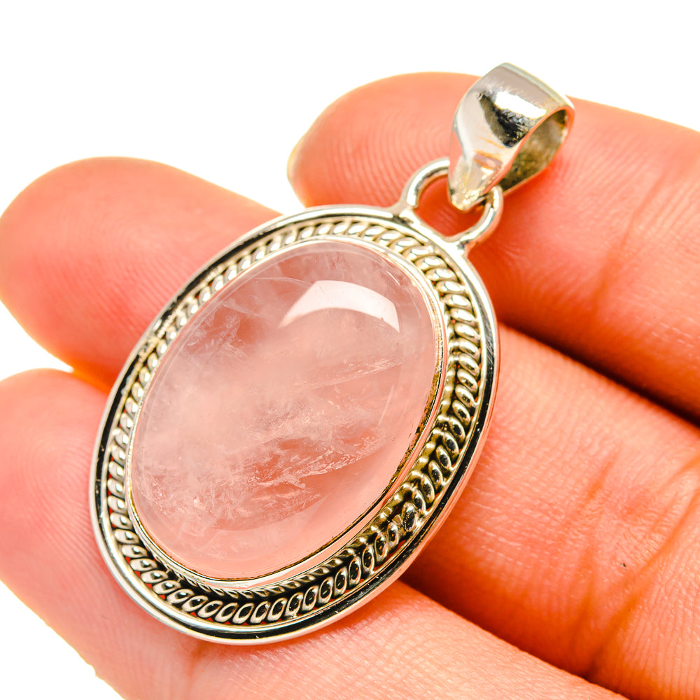 Rose Quartz Pendants handcrafted by Ana Silver Co - PD5758
