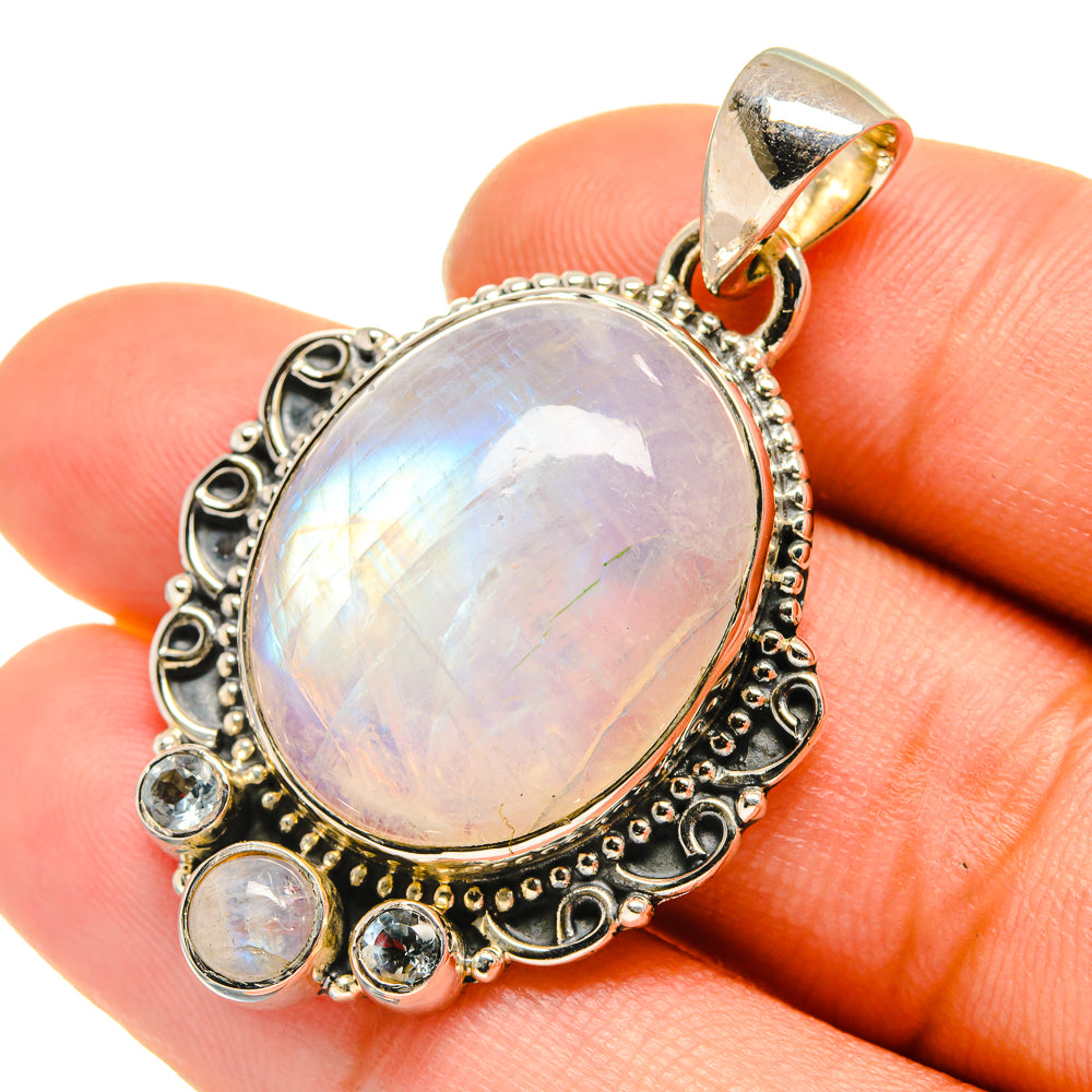 Rainbow Moonstone Pendants handcrafted by Ana Silver Co - PD5759