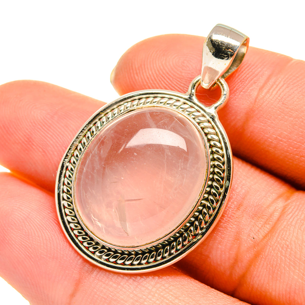 Rose Quartz Pendants handcrafted by Ana Silver Co - PD5760